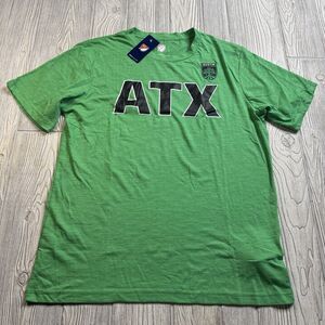 Austin FC ATX Logo TShirt Men’s L Green Soft MLS Soccer New